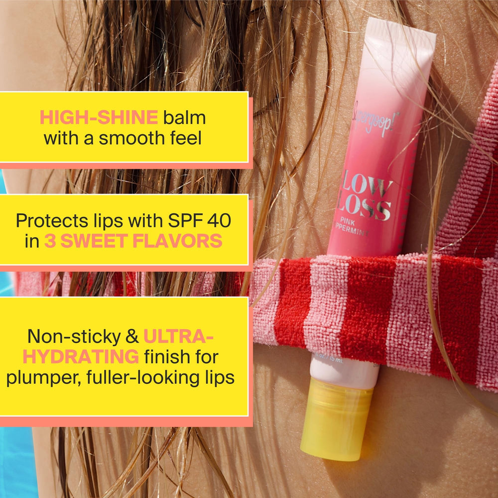 Texure brillante et non collante du baume Glow Gloss SPF40
