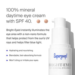 Supergoop Bright-Eyed: application autour des yeux, hydratante et absorption rapide.