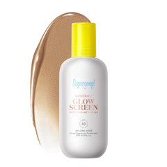 Supergoop Glowscreen Drops, bouteille élégante pour une application lumineuse et précise.
