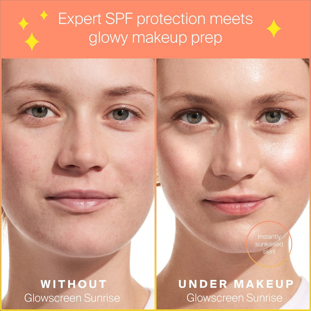 Supergoop! Glowscreen contient hyaluronique pour hydrater et lisser la peau.