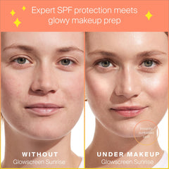 Supergoop! Glowscreen contient hyaluronique pour hydrater et lisser la peau.