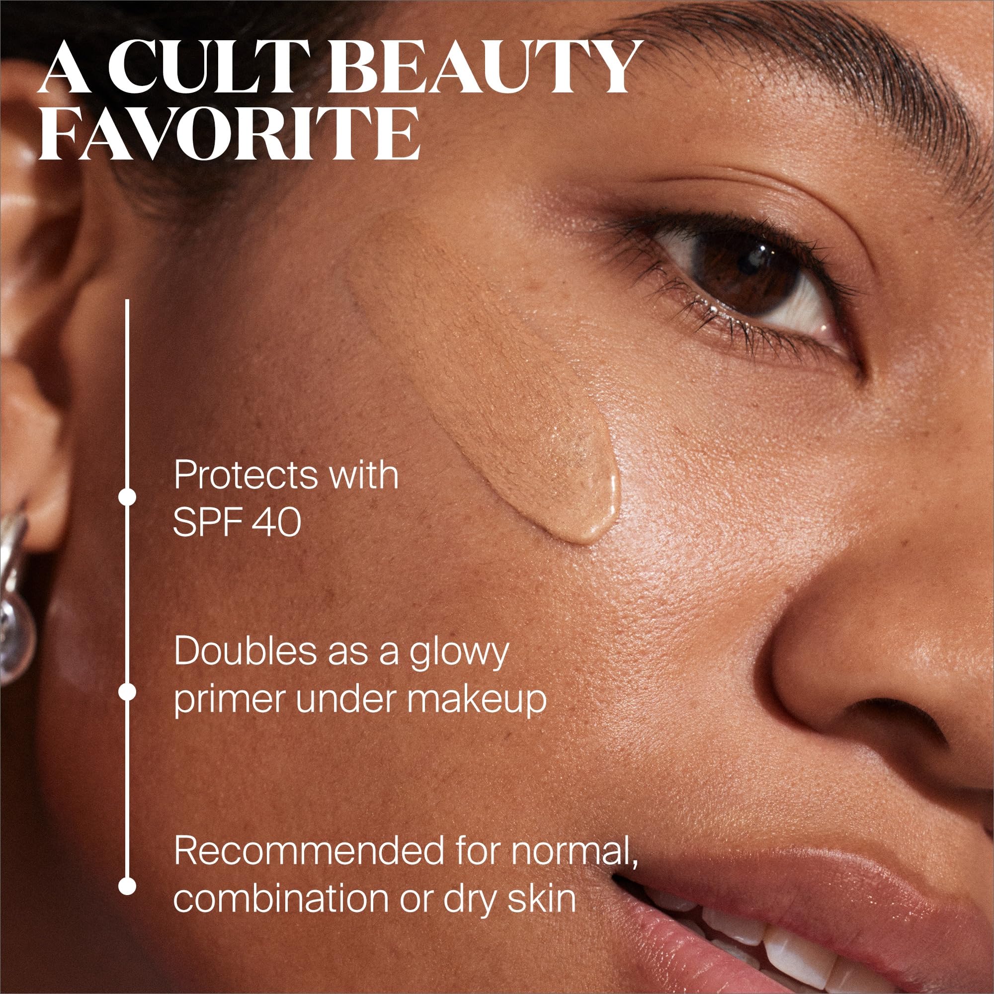 Supergoop Glowscreen Or Doré — texture hydratante pour peau douce et prête au maquillage.