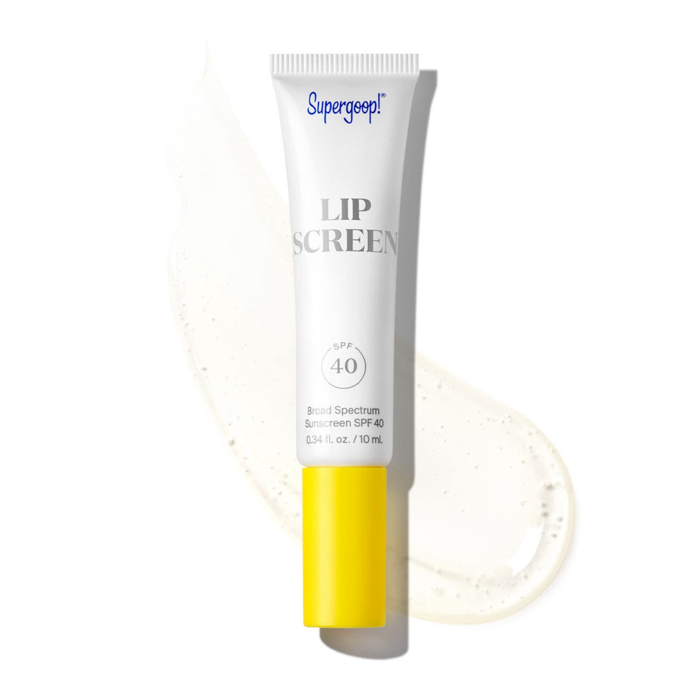 Supergoop Lipscreen Shine SPF40 brillant transparent en tube, protection UV légère.