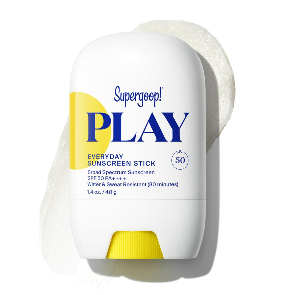 Supergoop PLAY Baton SPF50, bâton solaire pratique pour une protection rapide du visage.