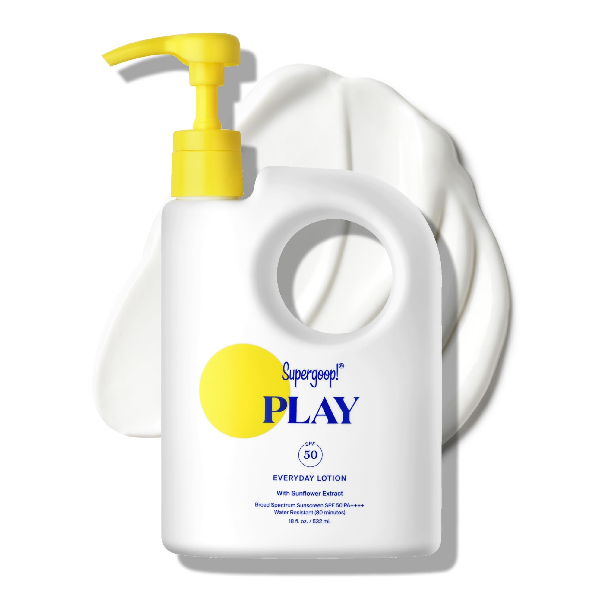 Supergoop PLAY Everyday Lotion SPF 50, bouteille lumineuse et protection visage et corps au quotidien