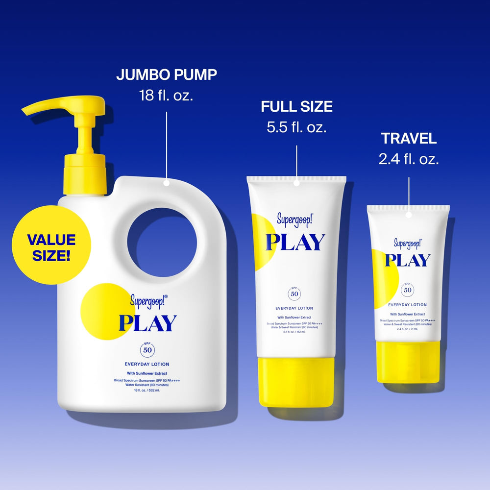 Supergoop PLAY Everyday Lotion SPF50 – ingrédients nourrissants au tournesol et romarin