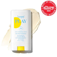 Supergoop PLAY Stick SPF 50 pour les oreilles, application rapide.