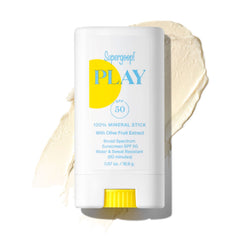 Supergoop PLAY Stick SPF 50 pour le visage, sans effet blanchissant.