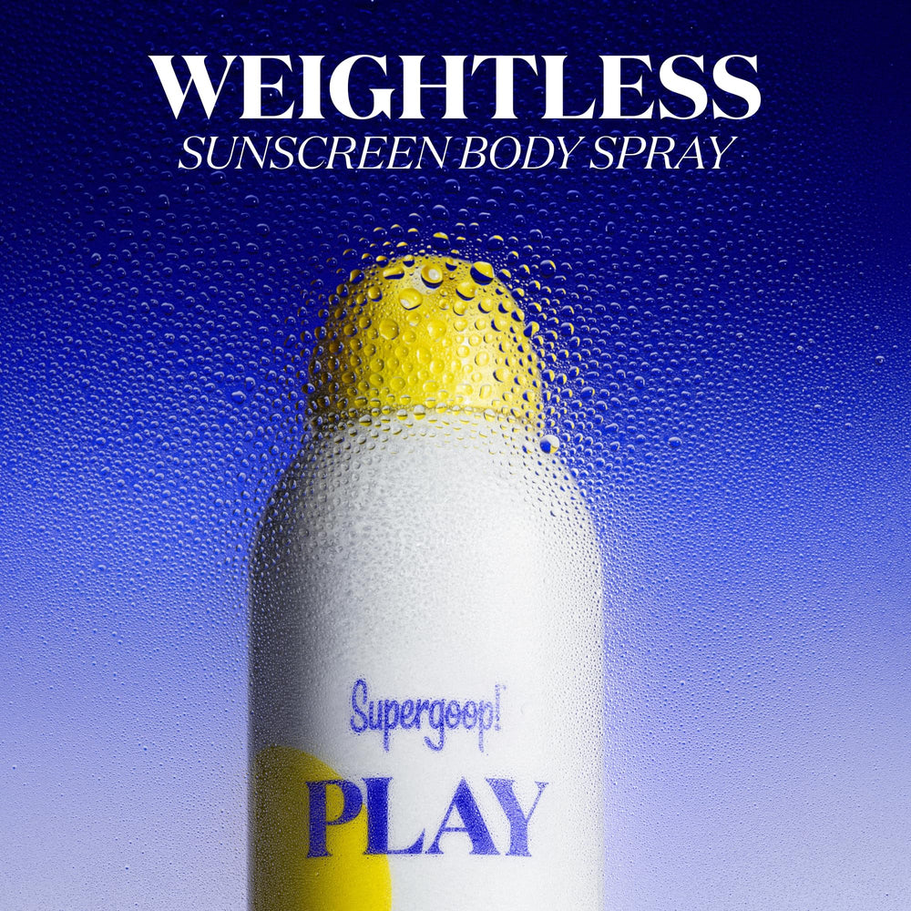 Supergoop PLAY SPF30 technologie sac-sur-valve assure une distribution homogène.