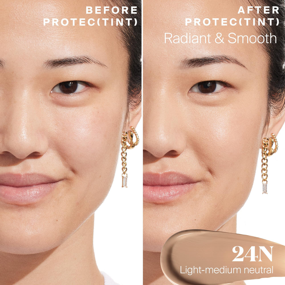 Supergoop Protec(tint) - Finition naturelle qui s'estompe rapidement sur la peau.