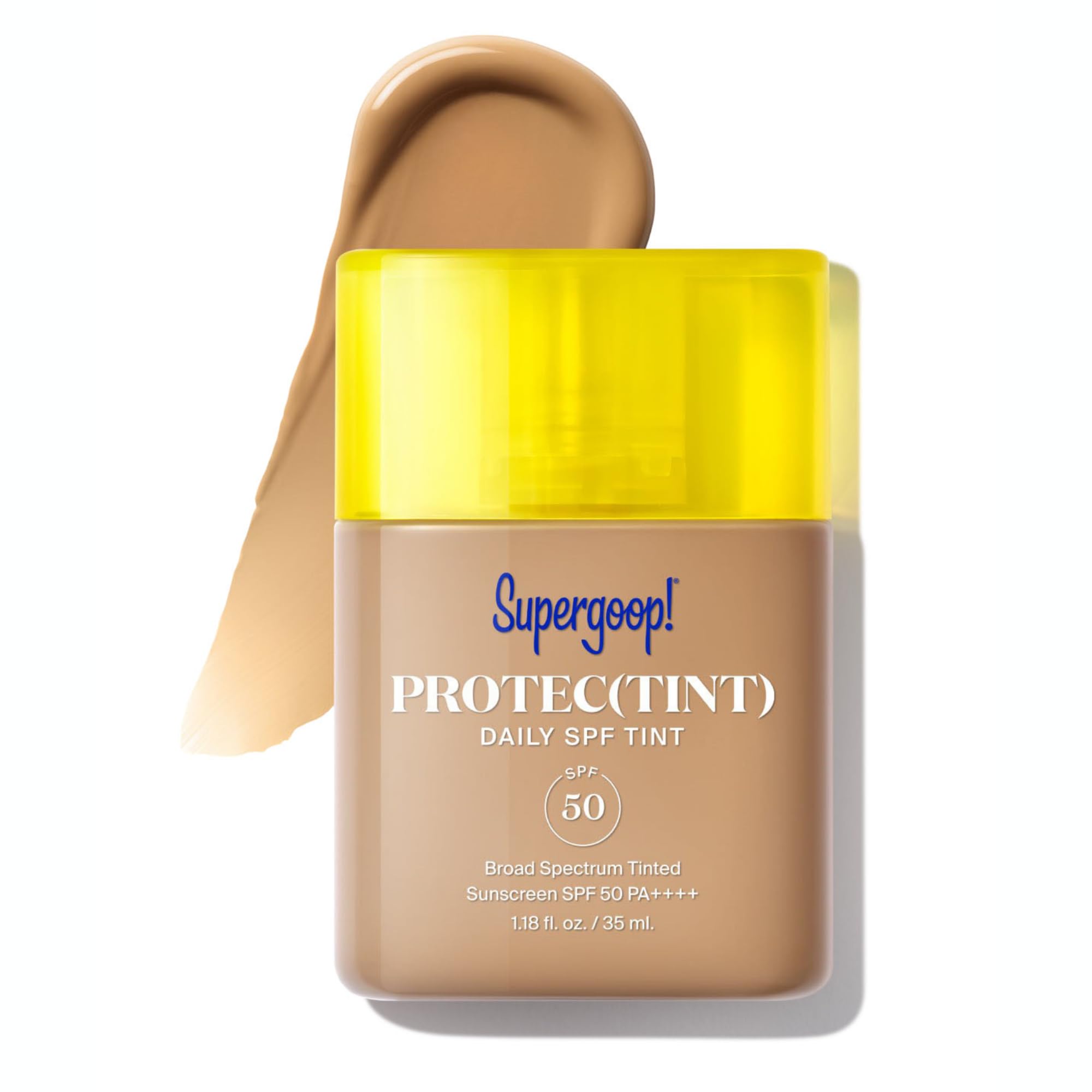 Supergoop Protec-tint SPF50, bouteille légère prête à l application quotidienne pour un teint uniforme.
