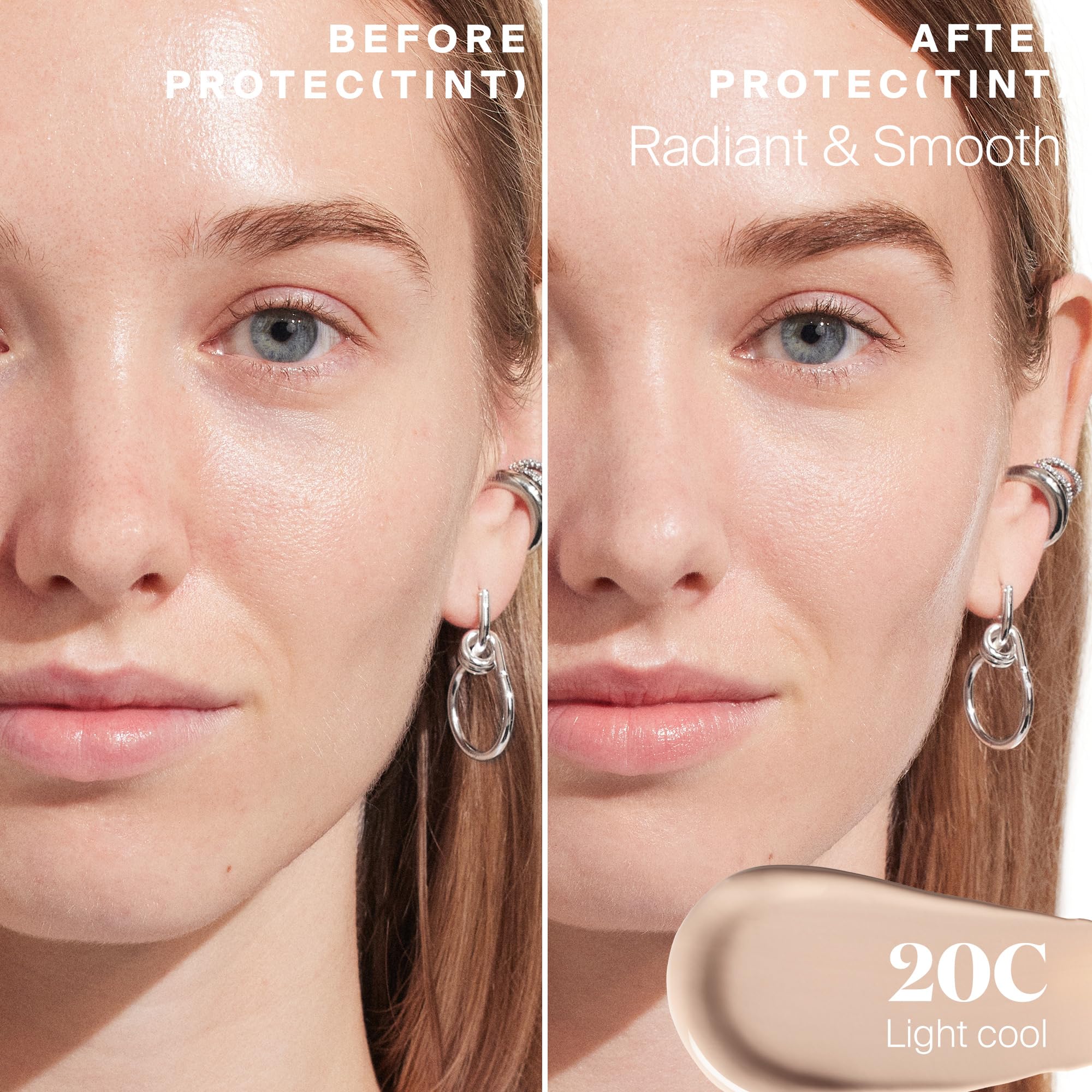 Protec(tint) SPF50 sans traces blanches sur la peau.