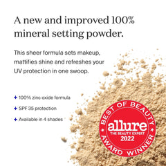 Supergoop! Poudre Re(setting) pinceau dispense-poudre pour une application précise.