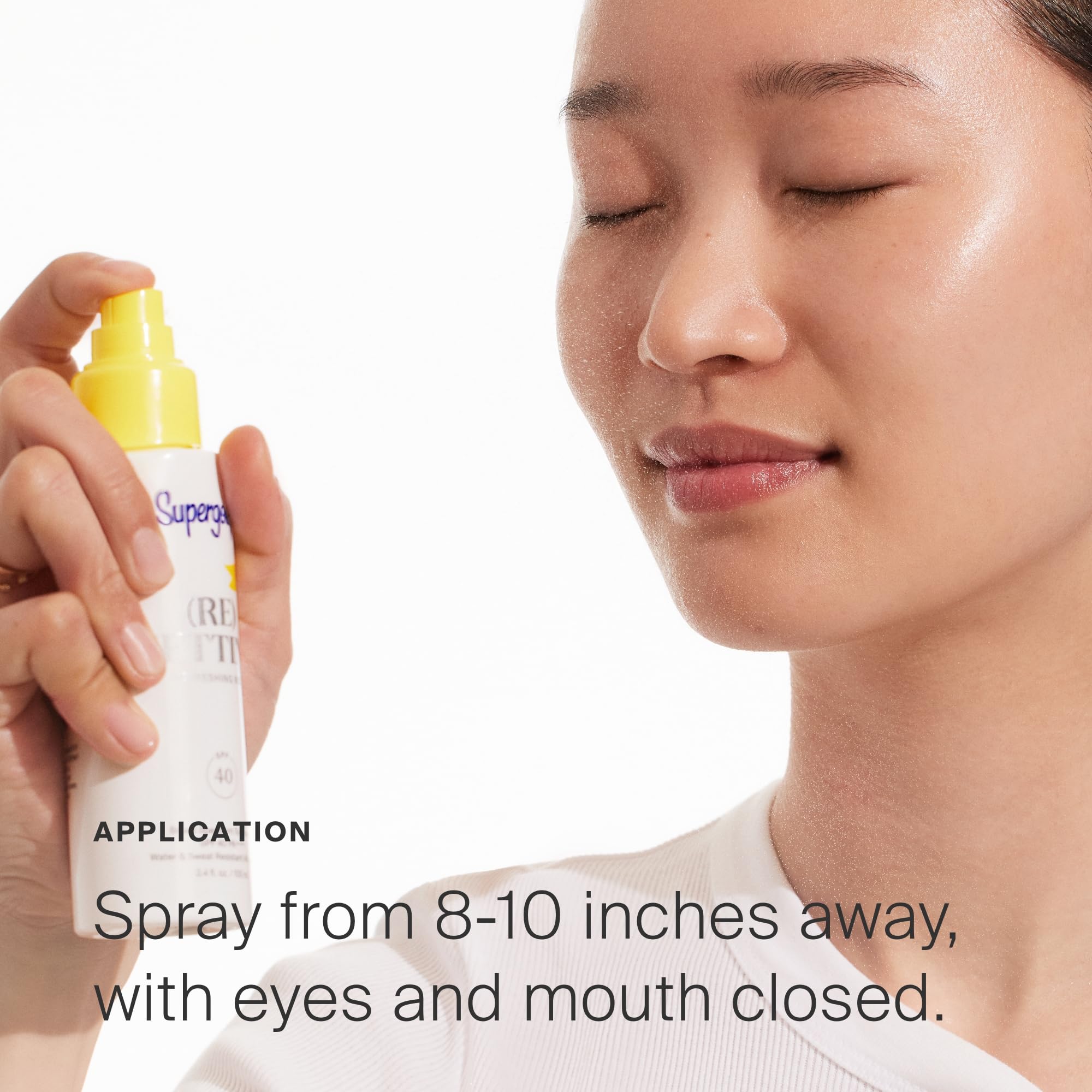 Supergoop Re-setting Refreshing Mist — texture légère, retouche rapide.