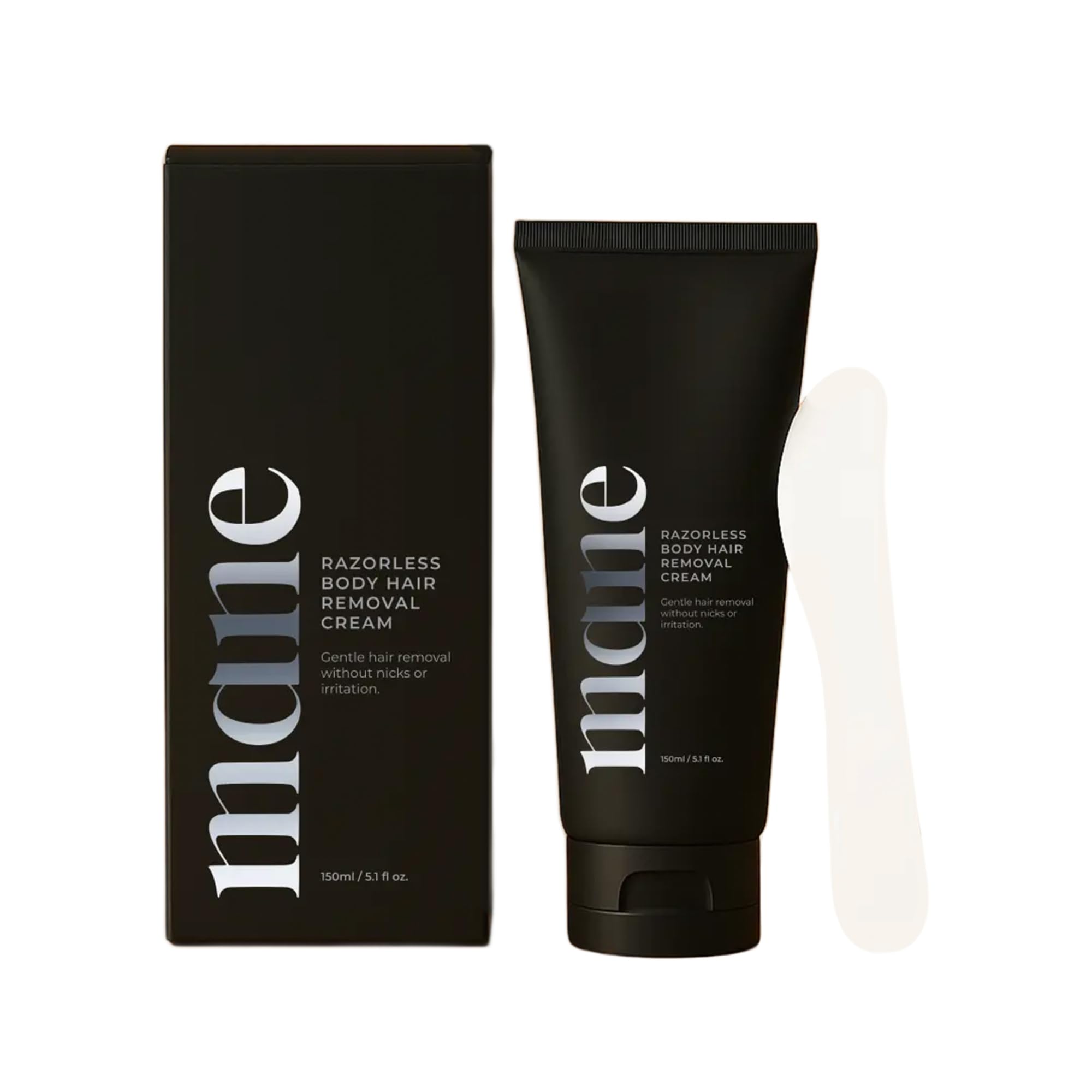 Superior Mane crème dépilatoire sans rasoir, spatule d’application pour usage pratique.