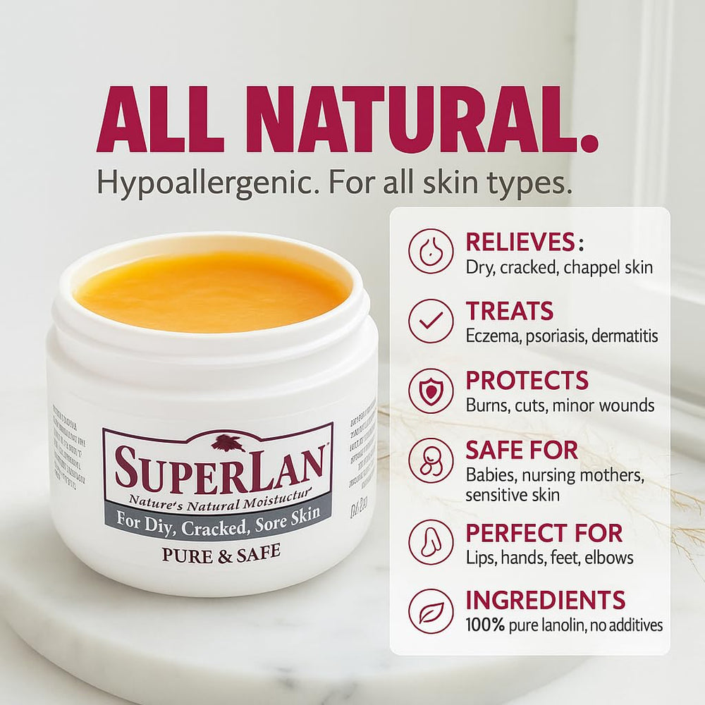 Application de la crème lanoline sur la peau