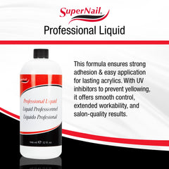 Application d’ongles avec le liquide acrylique SuperNail, contrôle et finition professionnelle.