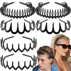 Supgoodom serre-tête zigzag ondulé avec dents pour maintenir les cheveux en place