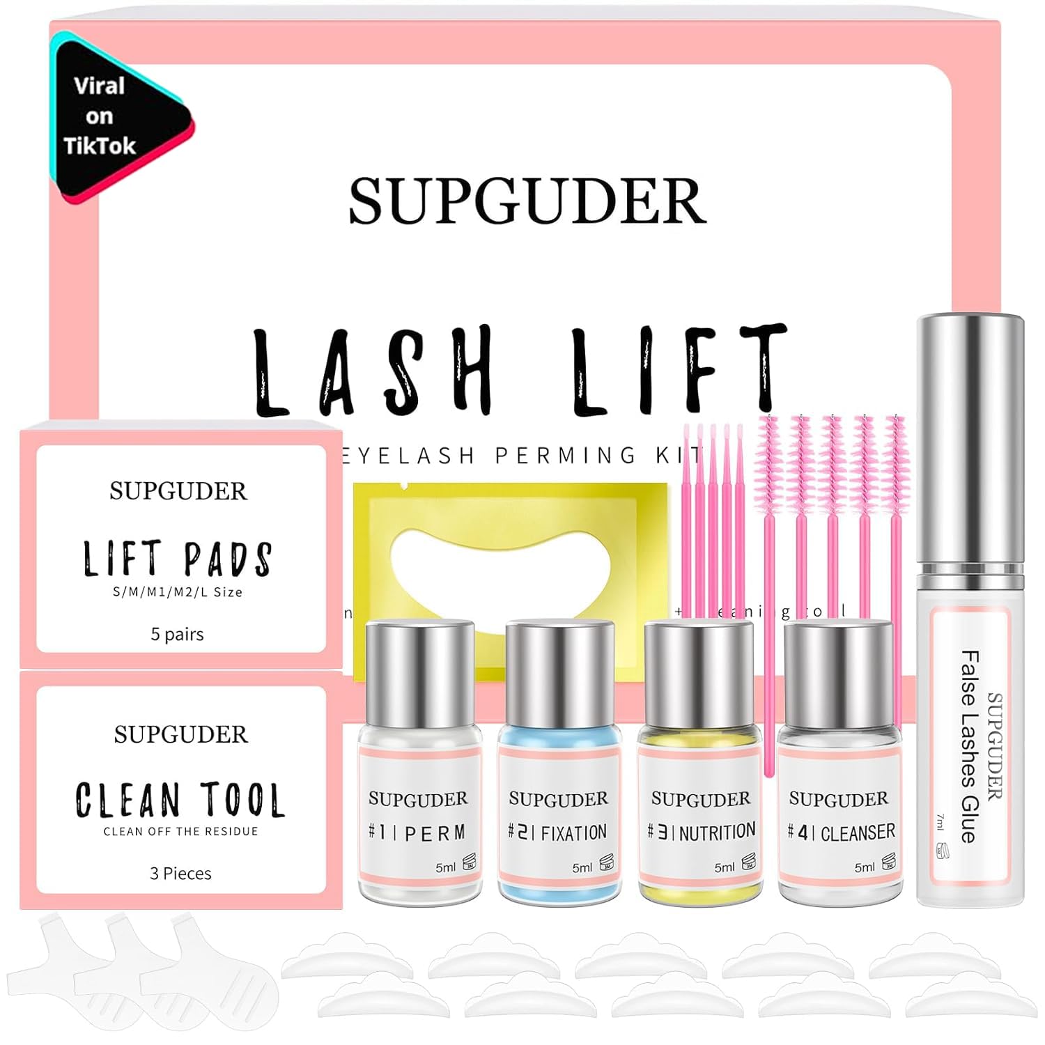 SUPGUDER coffret lash lift avec emballage élégant prêt pour cadeau Saint-Valentin