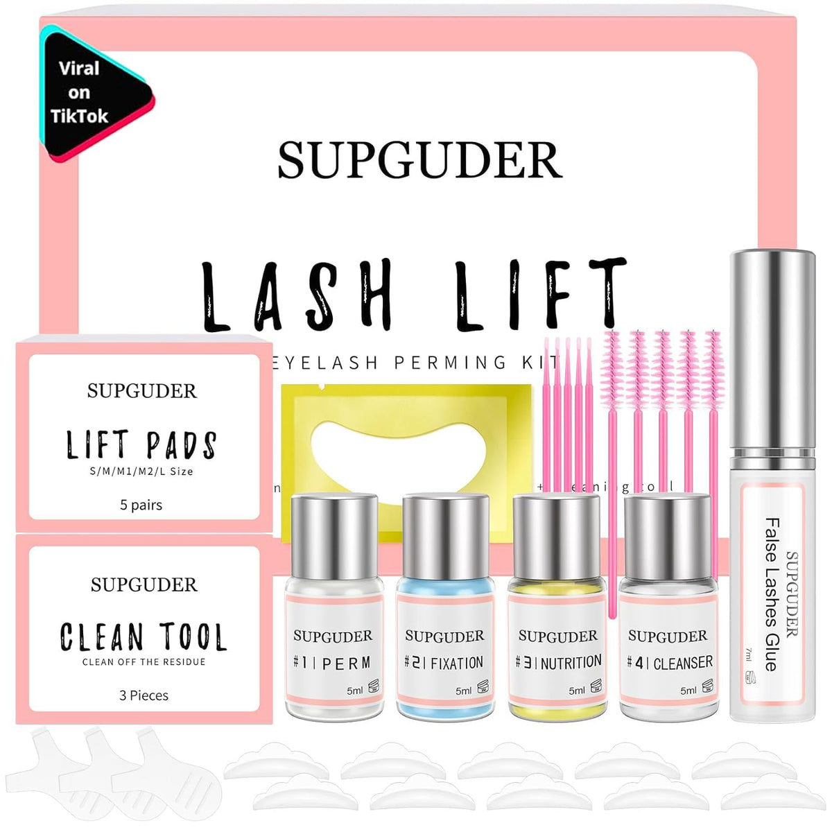 SUPGUDER coffret lash lift avec emballage élégant prêt pour cadeau Saint-Valentin