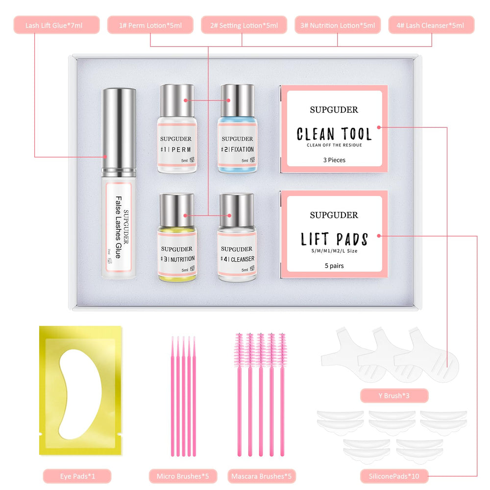 SUPGUDER lash lift kit matériaux haute qualité pour une expérience douce