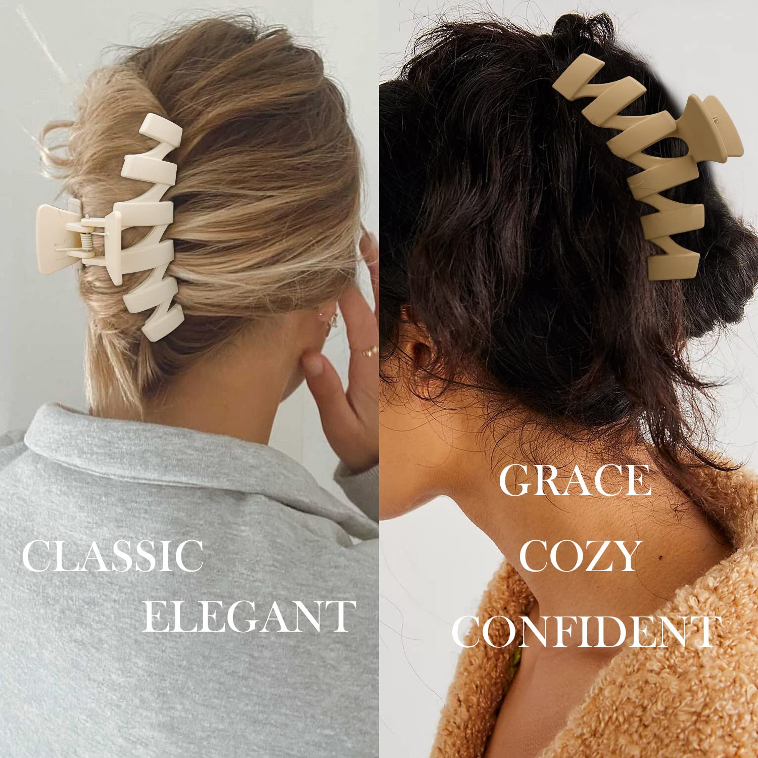 Pinces SuPoo banane caramel mate, look chic et stabilité.
