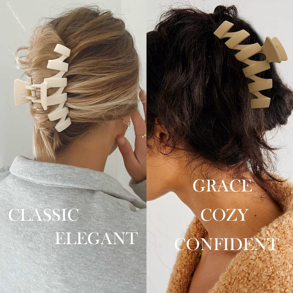Pinces SuPoo banane caramel mate, look chic et stabilité.