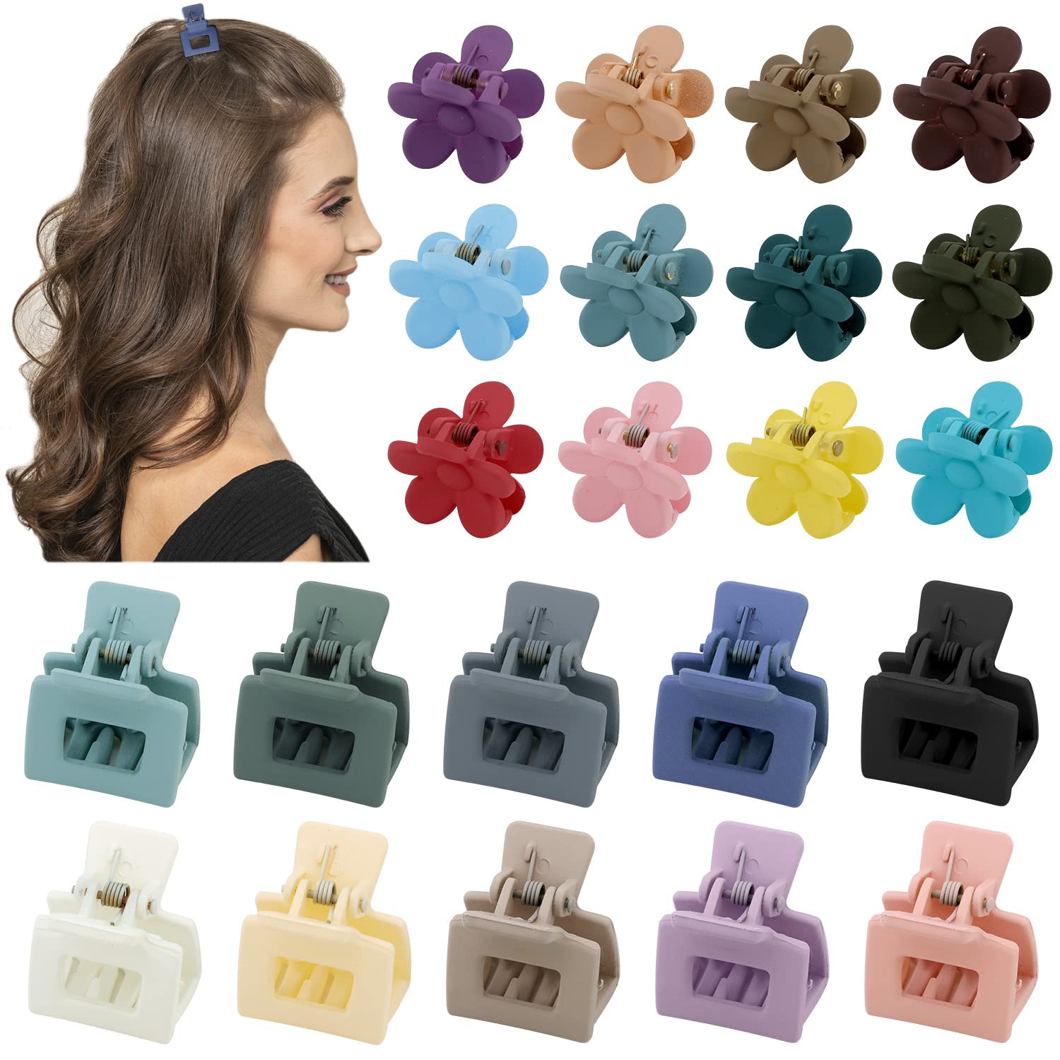 Pinces fleurs miniatures SuPoo pour coiffures rapides et colorées.