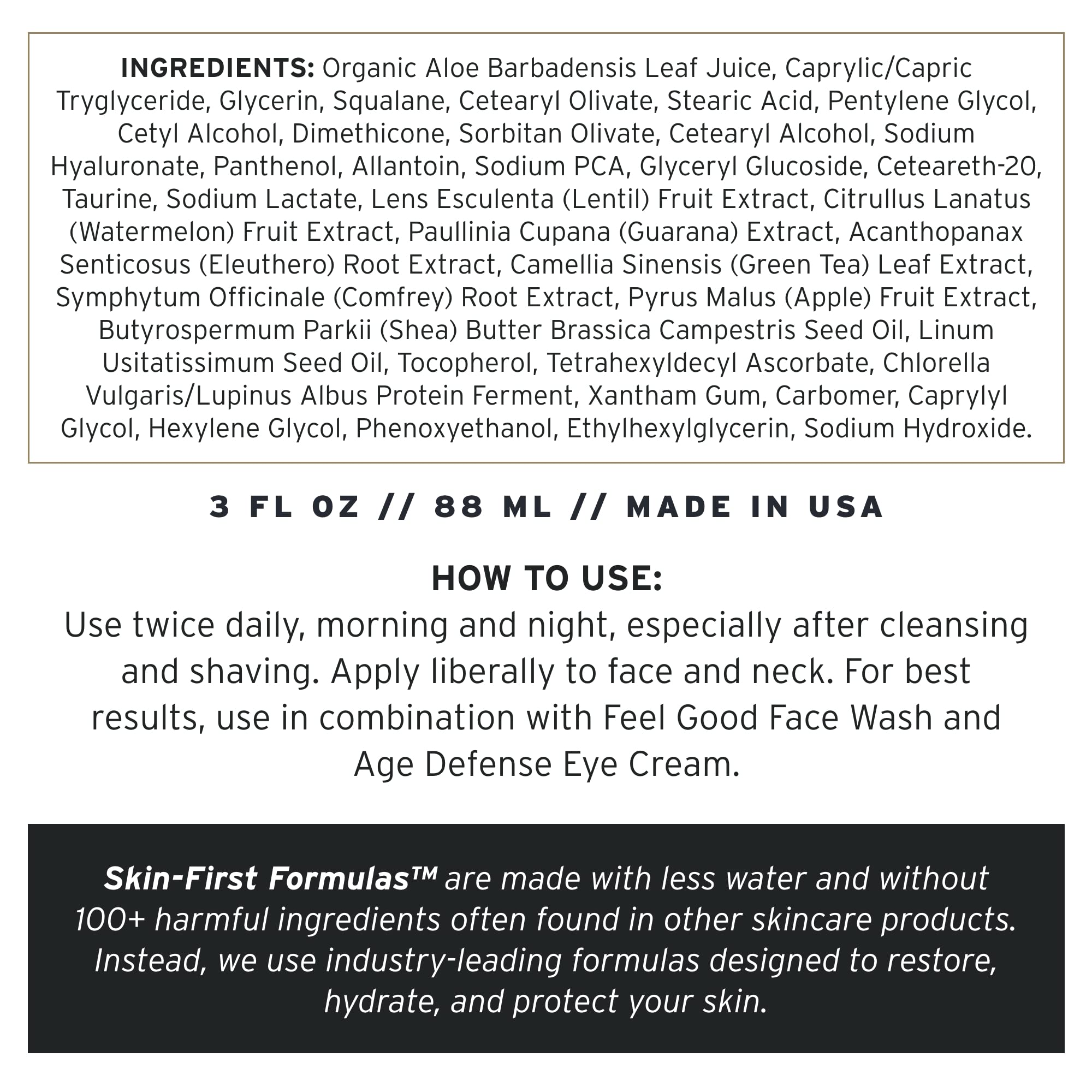 Usage quotidien sans parfum de la crème Supply visage homme, peau sensible compatible.