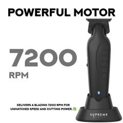 Supreme Trimmer Vader LED display showing battery level for session confidence