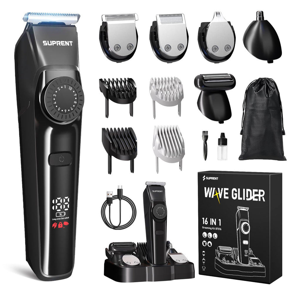 SUPRENT kit soin barbe complet, outil tout-en-un pour le grooming à domicile.