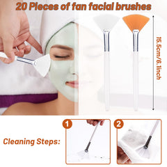 Pinceau éventail Suptizizkz pour appliquer le masque facial avec précision.