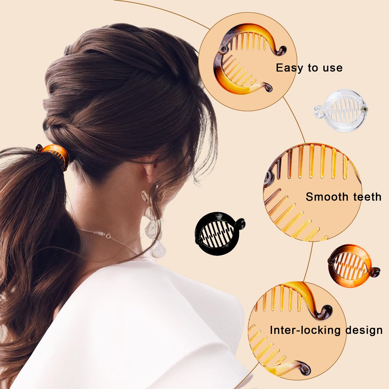Pinces-banane-double-face Suptizizkz assurant une coiffure qui tient toute la journée.