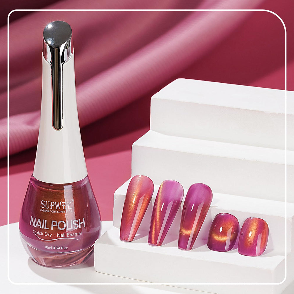 SUPWEE Vernis œil-de-chat: base et top coat recommandés pour optimiser le rendu.