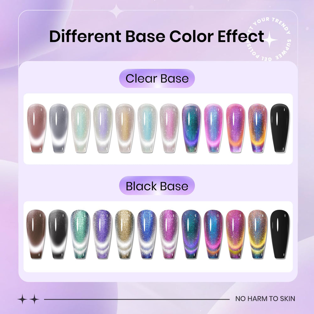 SUPWEE Chameleon Cat Eye Gel Polish with magnet creates shifting colors