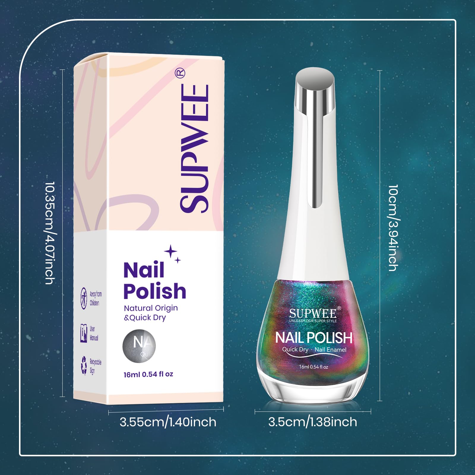 Coffret cadeau SUPWEE vernis œil-de-chat, idéal pour femmes et filles.
