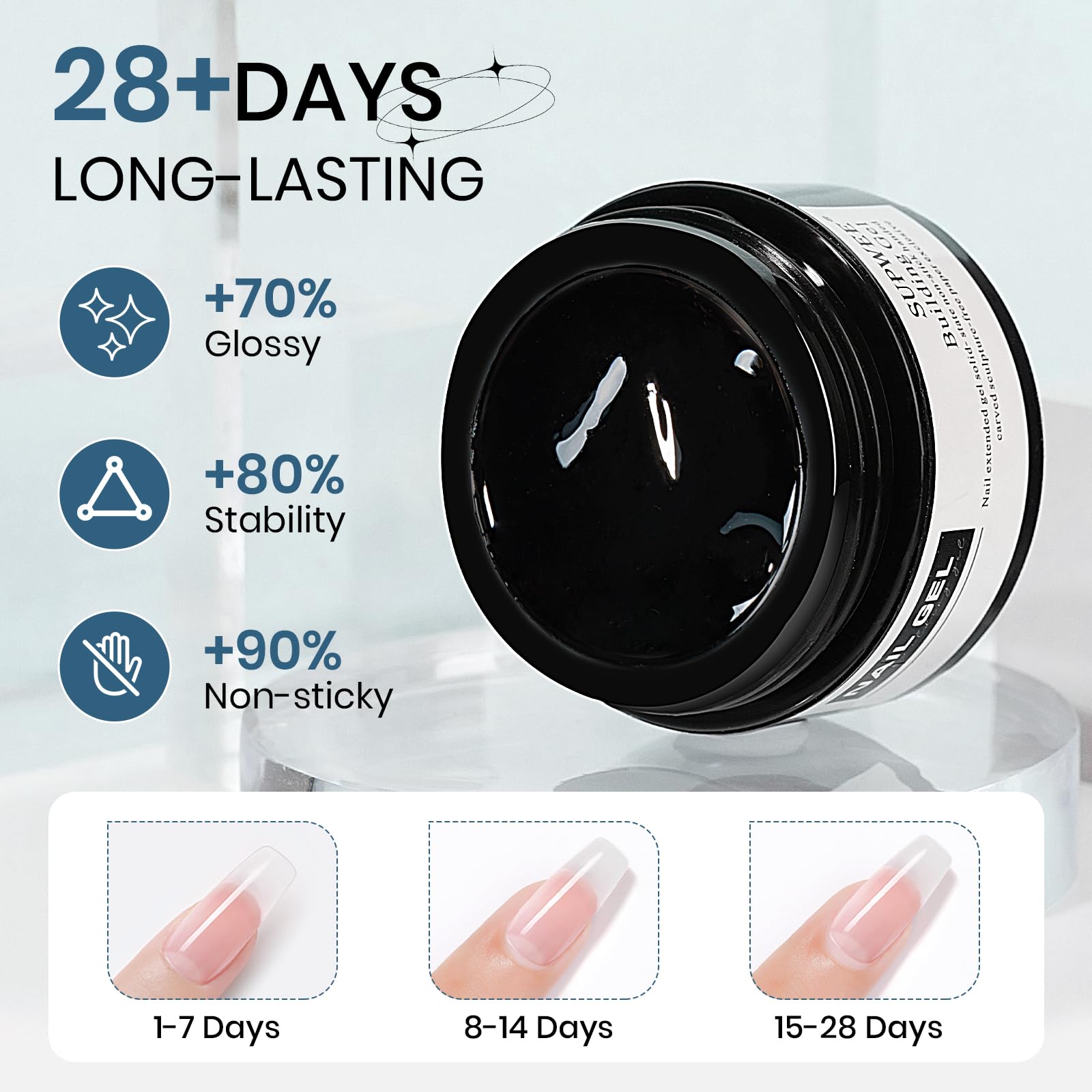 SUPWEE Gel builder : extensions d'ongles nettes et durables.