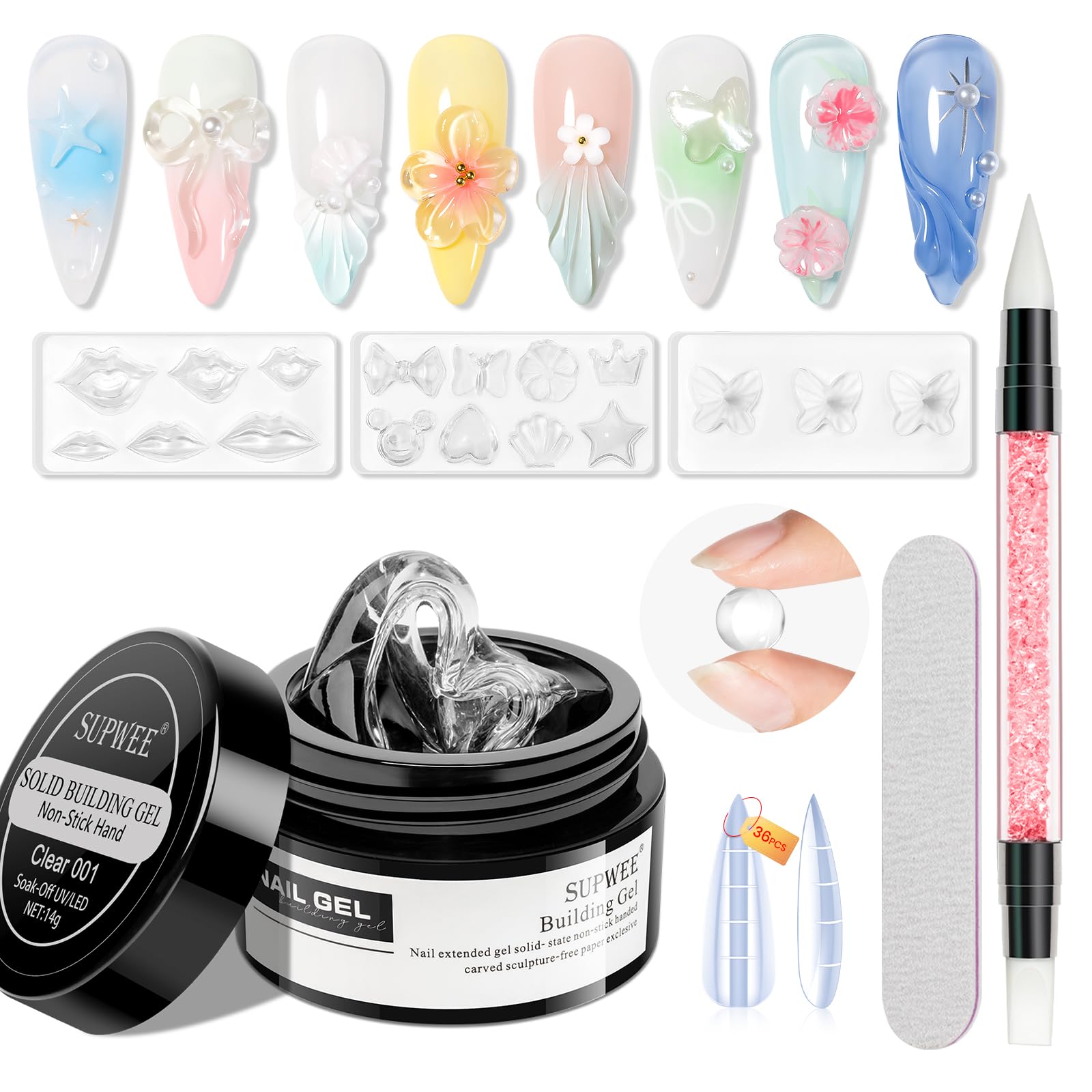 SUPWEE Gel 3D : moules silicone pour motifs sculptés précis.