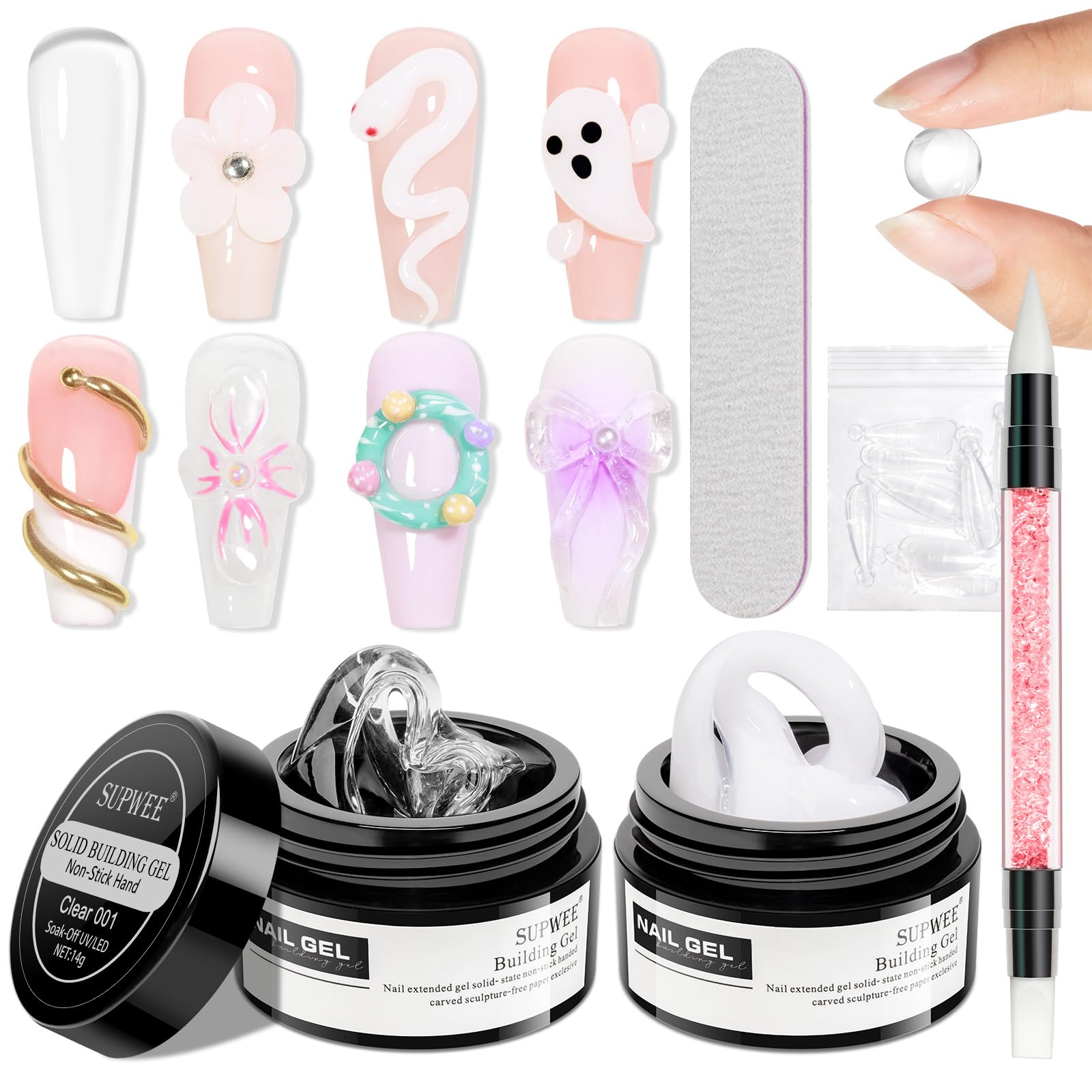 SUPWEE gel art ongles prolongement transparent pour des extensions naturelles