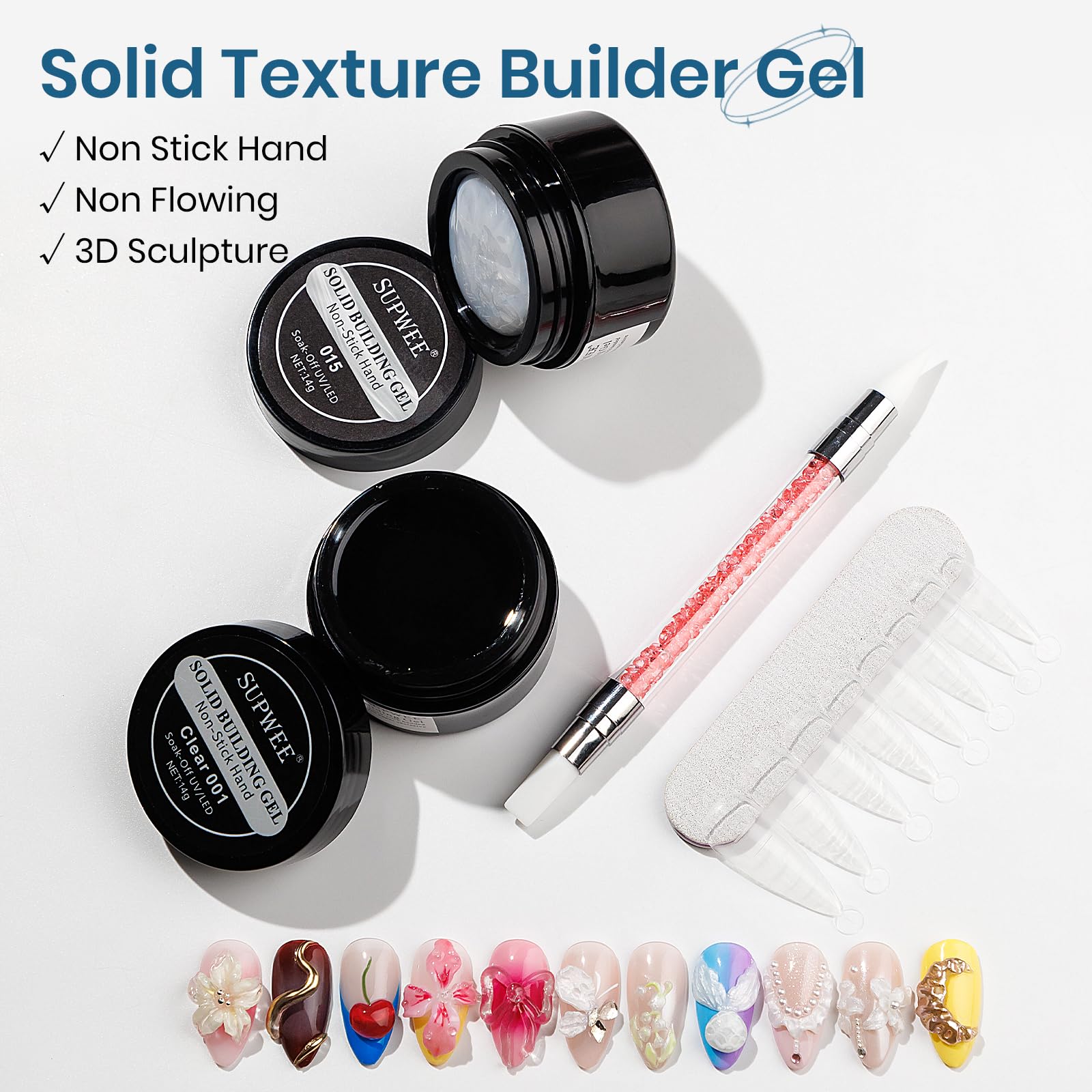 Gel d extension perle blanc SUPWEE pour une finition élégante