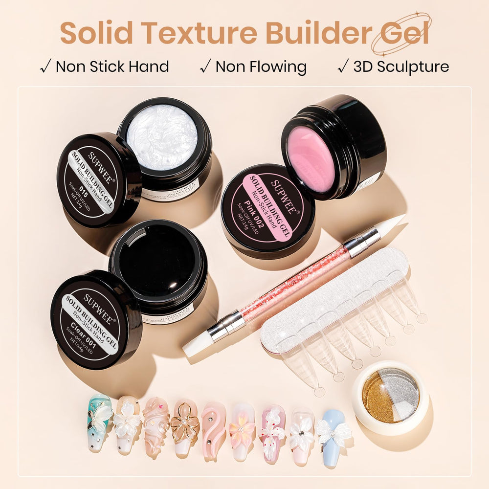 Gel d’extension SUPWEE perle blanche pour des ongles lumineux.