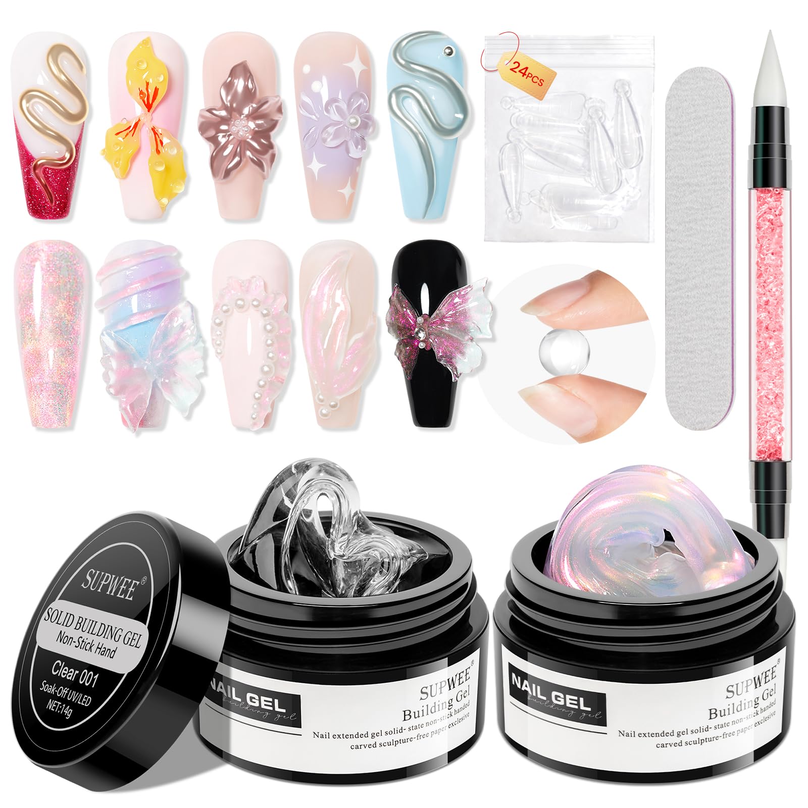 SUPWEE gel-extension rose-aurora pour ongles élégants et allongés