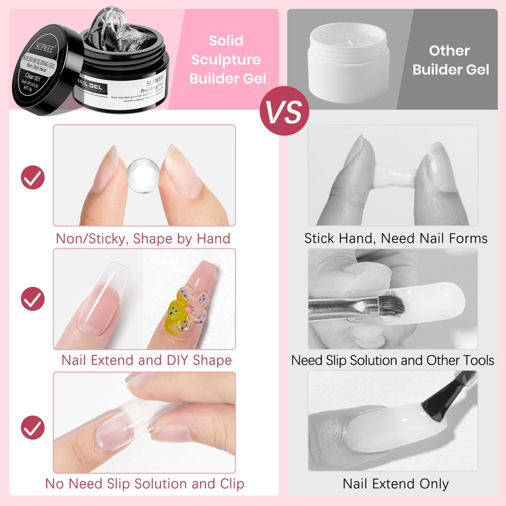 SUPWEE gel-ongles-modelage 3D clair pour sculptures précises