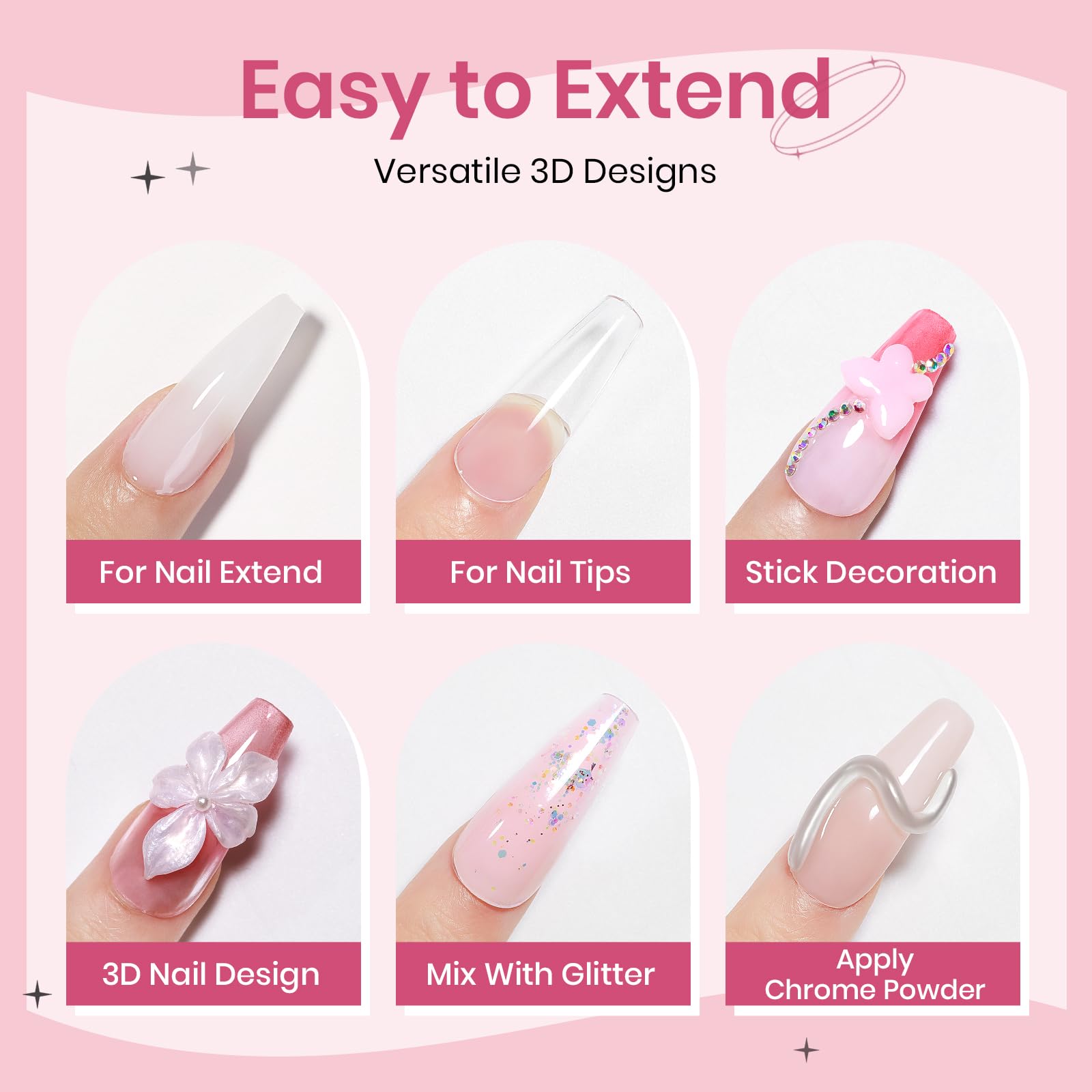 Gel SUPWEE 3D rose pour designs délicats et élégants