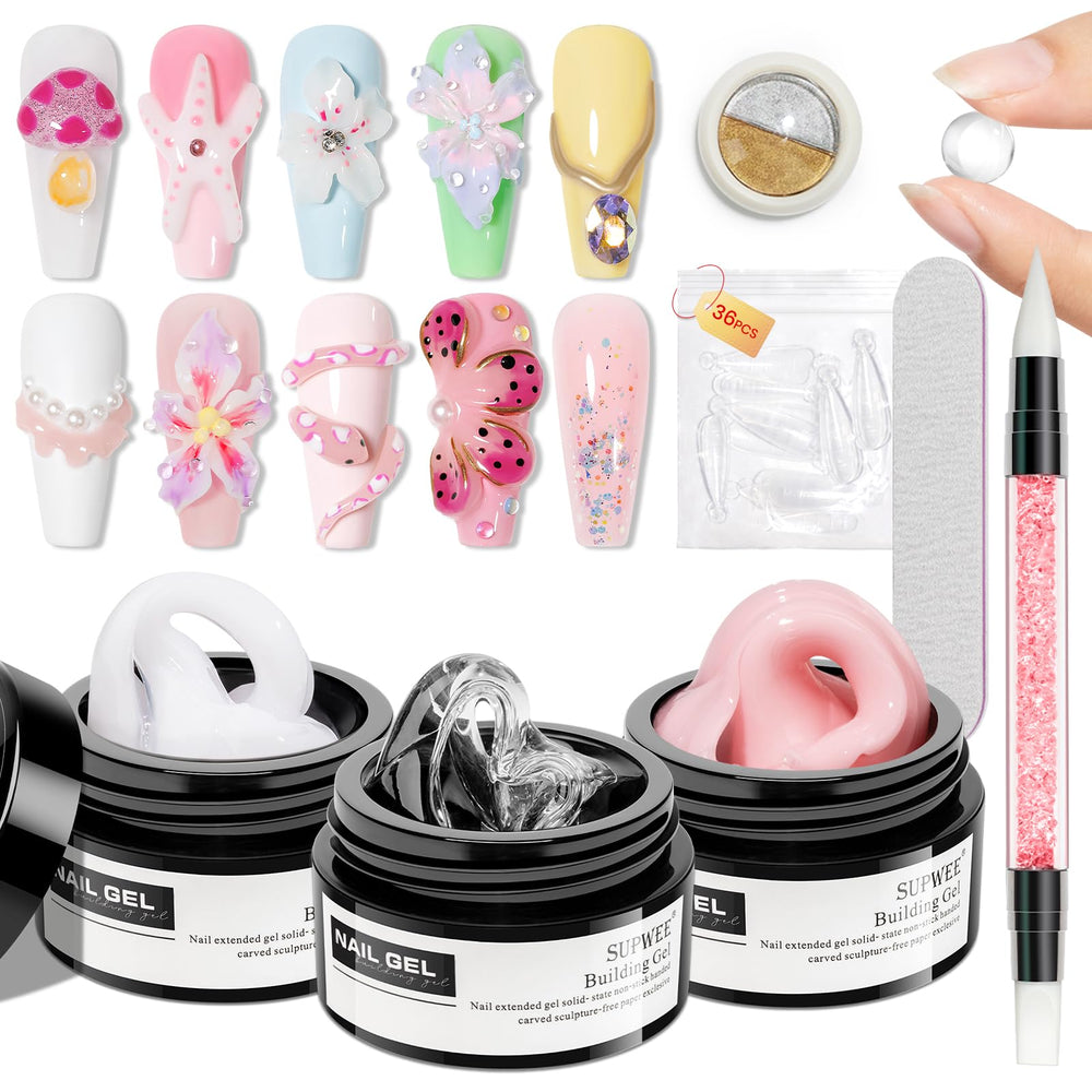 SUPWEE Gel solide extension ongles pour un rendu naturel et précis.