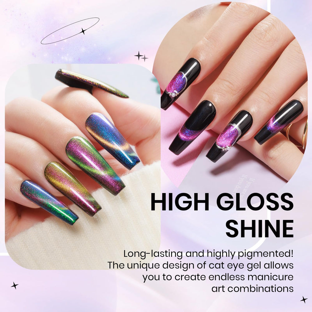 SUPWEE Gel oeil-de-chat, application sur ongle simple et rapide.