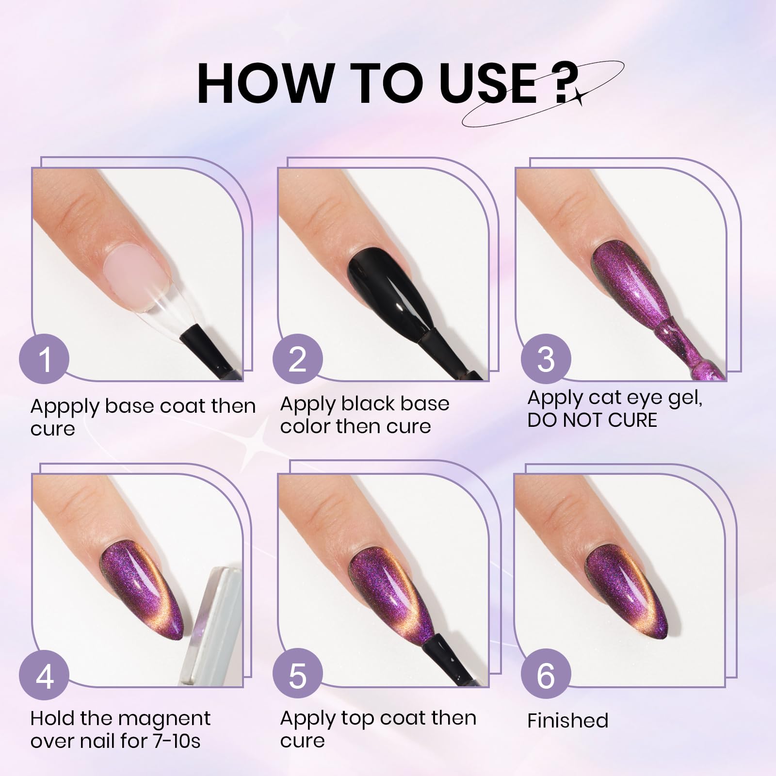 SUPWEE Gel oeil-de-chat, parfait pour une manucure à domicile.