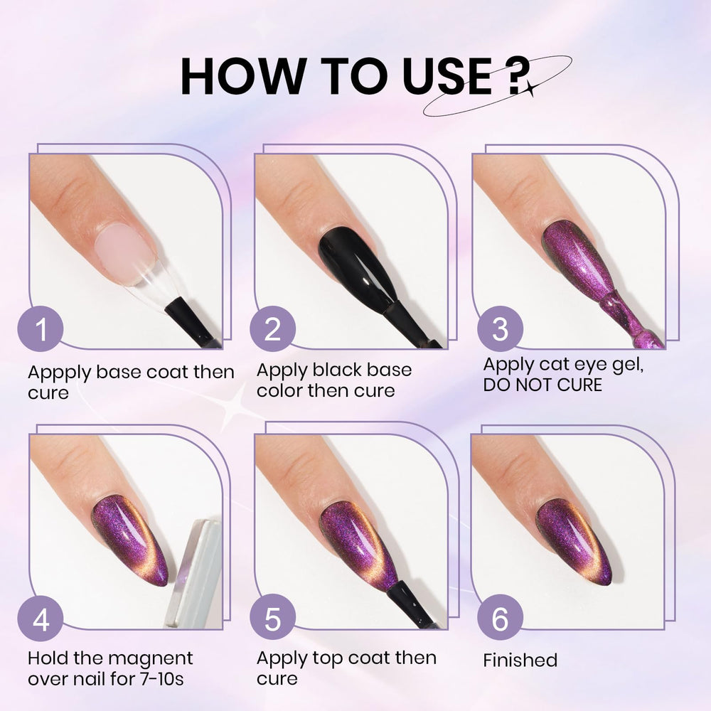 SUPWEE Gel oeil-de-chat, parfait pour une manucure à domicile.