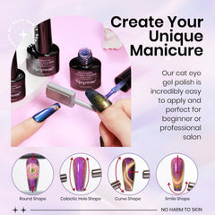 SUPWEE Gel oeil-de-chat, effet slash, personnalisation précise de la manucure.