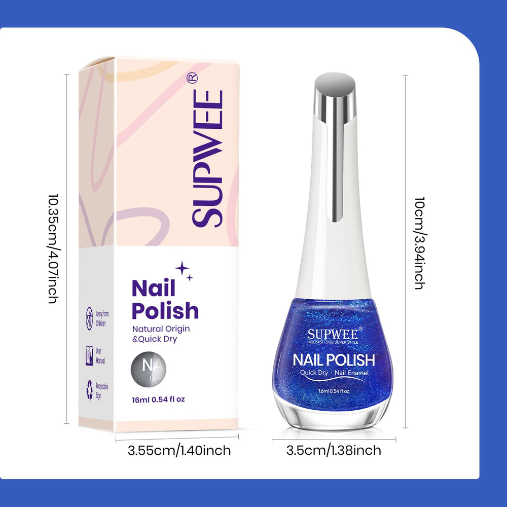 Kit mani DIY SUPWEE cat-eye bleu, facile à utiliser.